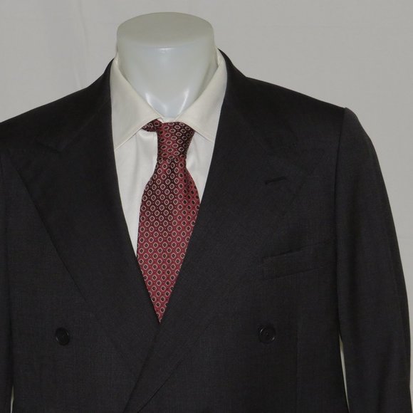 Ralph Lauren Purple Label Gray Birdseye 6x2 VTG Double Breasted Sport Coat 44R - Picture 3 of 11